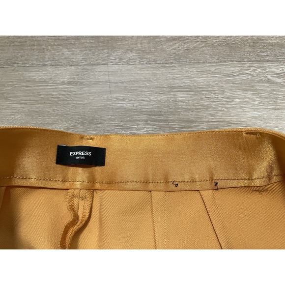 Express Pants Womens Sz 2R Regular Editor Straight Ankle High Rise Yellow - Picture 3 of 8